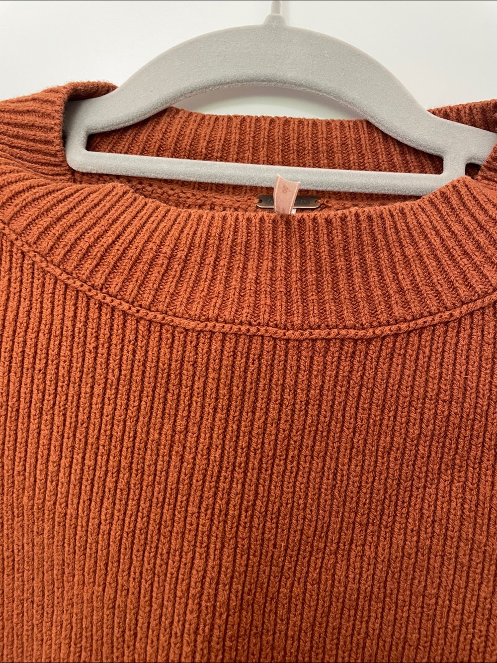Free People Ribbed Cropped Sweater in Rust - Picture 8 of 8